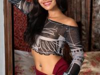 Adorable Thai teen gets completely naked before a close-up of her bald pussy - Photo #1