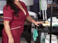 Older Latina cleaning woman Victoria Versaci seduces a younger male - Photo #1