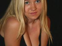 Blonde girl Alison hugs a girlfriend after modeling in the nude - Photo #4