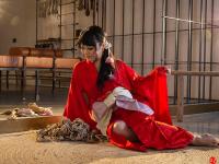 Japanese female Sakura Kurokawa is suspended from the ceiling by rope - Photo #3