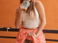 Naughty teen in a short skirt Stephie Musso flashing an upskirt in public - Photo #2