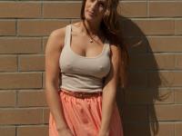 Naughty teen in a short skirt Stephie Musso flashing an upskirt in public - Photo #11