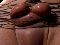 Blonde woman is totally unafraid of delivering pain to her naked male slave - Photo #2