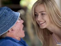 Innocent teen Abigail Johnson French kisses an old man and gives him hot BJ - Photo #2