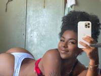 Pretty black girl Paola Axo sticks out her tongue while taking non-nude selfies - Photo #1