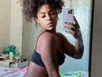 Pretty black girl Paola Axo sticks out her tongue while taking non-nude selfies - Photo #8