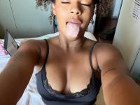 Pretty black girl Paola Axo sticks out her tongue while taking non-nude selfies - Photo #9