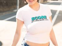 Japanese solo girl Kaho Shibuya unleashes her huge tits before getting naked - Photo #1