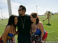 Big breasted cheerleaders Brandy Talore & Jayden Jaymes fuck a football coach - Photo #1