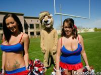 Big breasted cheerleaders Brandy Talore & Jayden Jaymes fuck a football coach - Photo #4