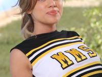 Sexy cheerleader Summer strips on the balcony and flaunts her fantastic body - Photo #1
