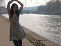 Blue haired inked teen Khalamite exposes her magnificent curves and big tits - Photo #2