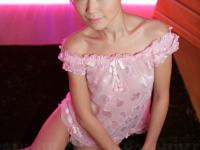 Japanese solo girl Nanako Takeuchi releases her tiny tits from sexy lingerie - Photo #15