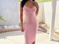Sexy ebony girl Skyla Sun exposes her pierced boobs and spreads her holes - Photo #1