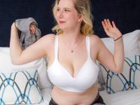 Plump amateur Mim Turner uncorks her big naturals as she strips to panties - Photo #7