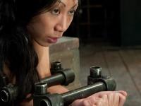 Asian girl Tia Ling gets put in metal bondage before getting toyed - Photo #4