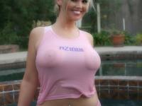 Hugely busty hot blonde Abbey Brooks shows off hard nipples in a wet t-shirt - Photo #7