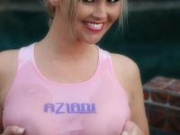 Hugely busty hot blonde Abbey Brooks shows off hard nipples in a wet t-shirt - Photo #8