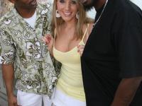 Curvy blonde babe Barb Cummings takes two stiff BBCs and a creampie - Photo #1