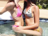 Sexy lesbians Cassandra Nix and Sheena Shaw kiss while fooling around - Photo #9