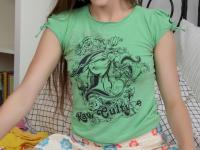Cute teen grabs her ass while doing anal with a large penis on her bed - Photo #1