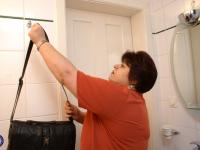 Fat short-haired GILF with big tits Martha gets her holes stuffed after peeing - Photo #1