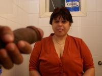 Fat short-haired GILF with big tits Martha gets her holes stuffed after peeing - Photo #4