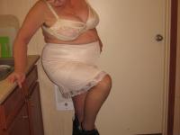 Old woman Girdle Goddess strips to pantyhose in her kitchen - Photo #8