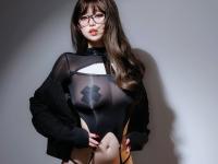 Sexy Asian secretary poses for a tempting non-nude solo shoot in glasses - Photo #2