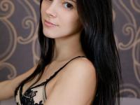 Gorgeous brunette teen Aleksandrina removes sensual lingerie to pose naked - Photo #2