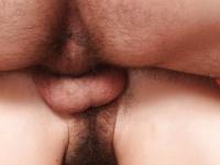 Slutty chick with hairy armpits gets her shaggy twat cocked up and jizzed - Photo #14