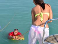 European babe Vicky Love strips and teases before getting rammed on a yacht - Photo #6