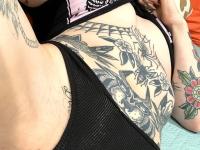 Tattooed blonde Baby Sid flaunts her big ass with and without wearing panties - Photo #21