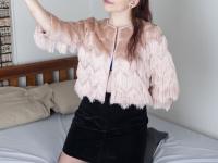 Small-titted babe Calliope probing her hairy pussy with a finger up close - Photo #1