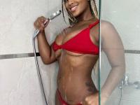 Ebony solo girl models revealing lingerie during non nude action - Photo #14