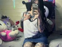 Brunette teen takes selfies while stripping to her thong on a bed - Photo #19