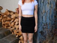 Asian teen with red hair Lea Hart gets bare naked outdoors by herself - Photo #1