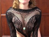 Amateur chick with a nose ring gives a POV blowjob in black lingerie - Photo #2
