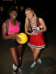 Scarlet Red and Ana Foxxx have interracial lesbian sex after a volleyball game
