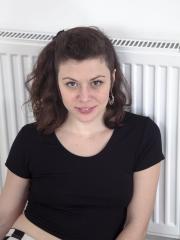 Brunette amateur Misungui reveals her hairy pussy and poses on the floor