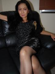 Beautiful asian mature brunette Setsuko undressing her sweet body