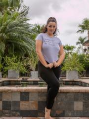 Amateur BBW Lexi Lloyd peels off black leggings on her way to standing naked