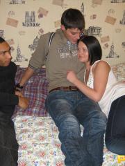Kinky MILF Margareth & slutty teen Romana enjoying a DP in a sizzling foursome