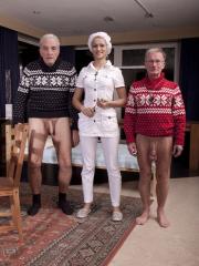 Kinky nurse Cherry Kiss having a double penetration 3some with 2 old patients