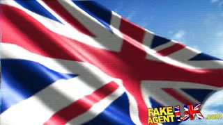 FakeAgentUK Sexy ebony chick takes a cock