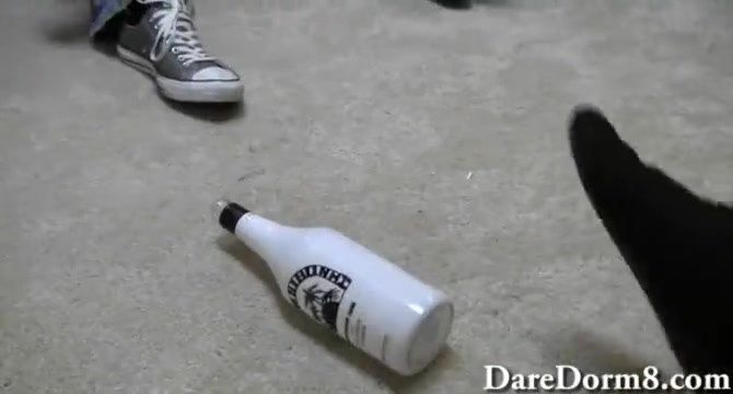 Teen amateurs in college dorm room party