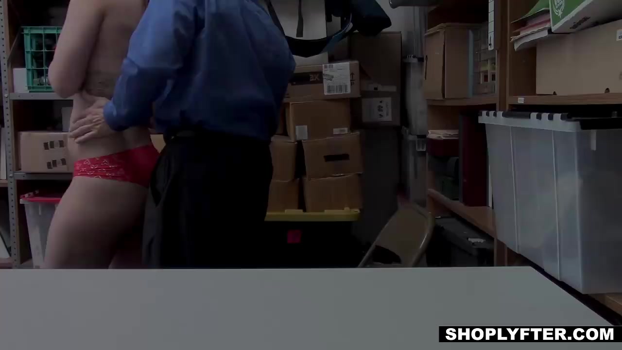Teen caught shoplifting gets punishes by the security guy