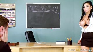 Beautiful teacher, Audrey Bitoni is about to have sex with one of her favorite students