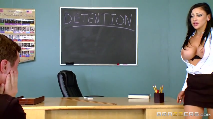 Beautiful teacher, Audrey Bitoni is about to have sex with one of her favorite students