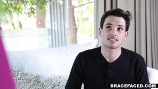 Braced Valedictorian Stepsis gets Cum as Lubricant
